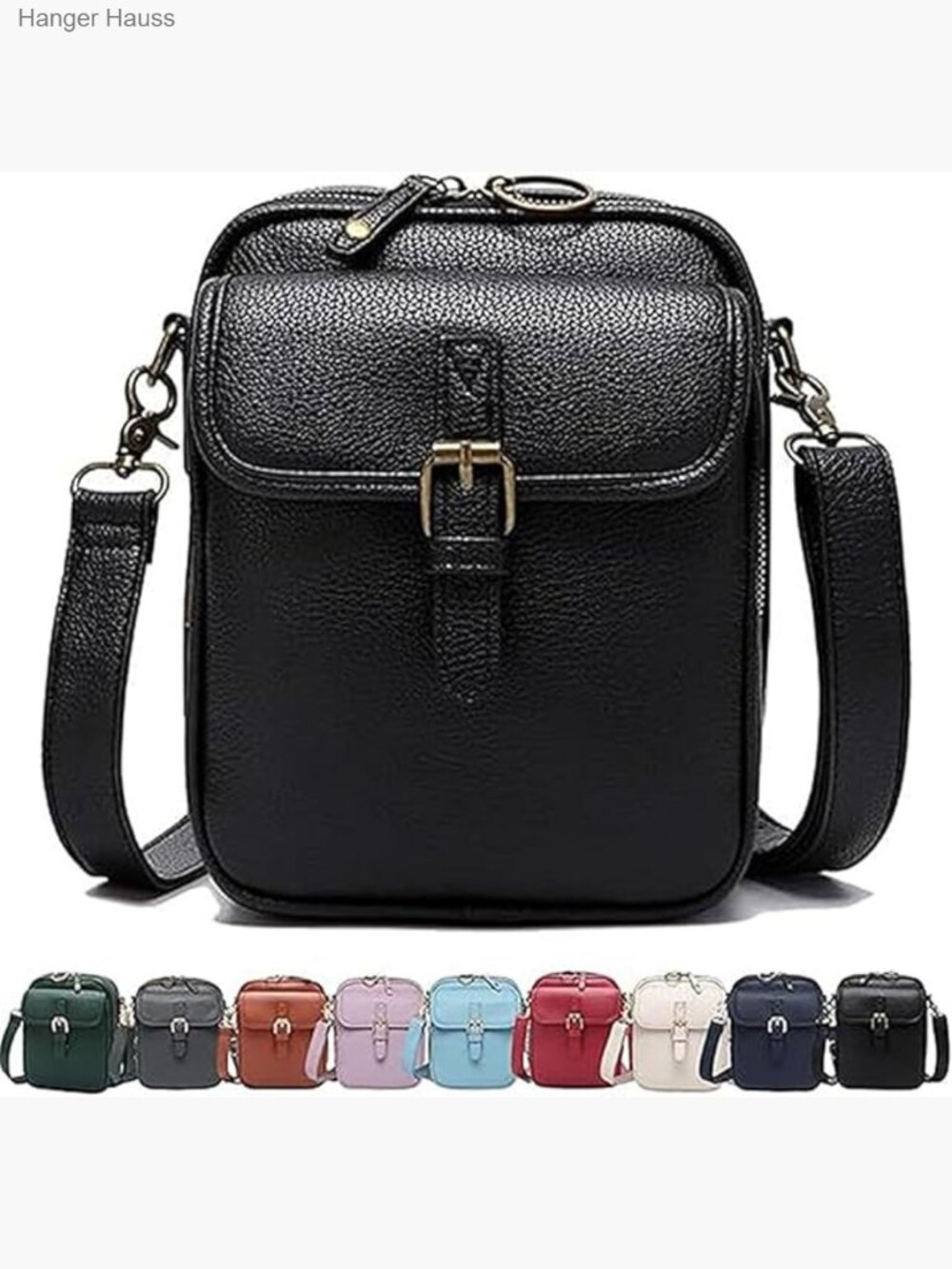 Faux Leather Crossbody Bag Anti-Theft Messenger Large Capacity Card Slots